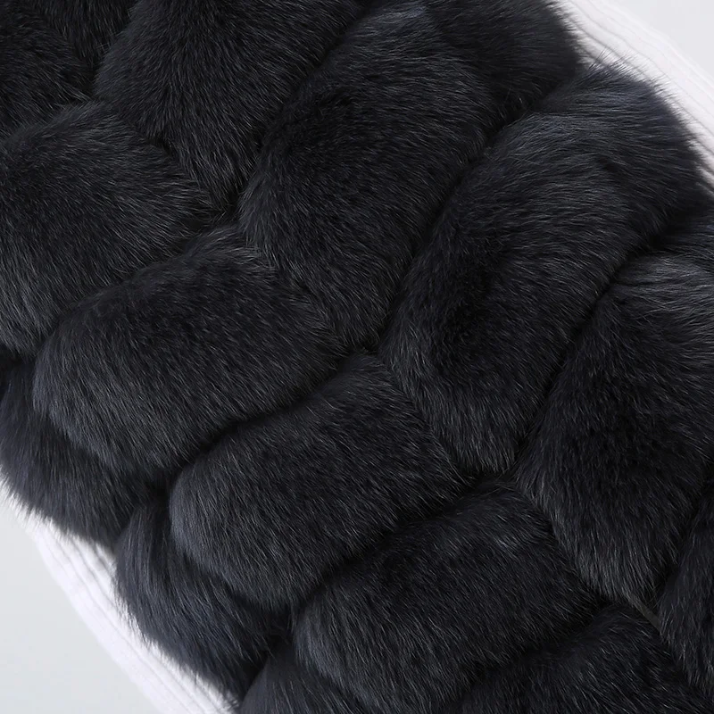 Natural Fox Fur Vest Real Coat Female Coats Fur jackets High quality leather vest 100% Real Fur vest aTwo ways to wear 70cm 90cm