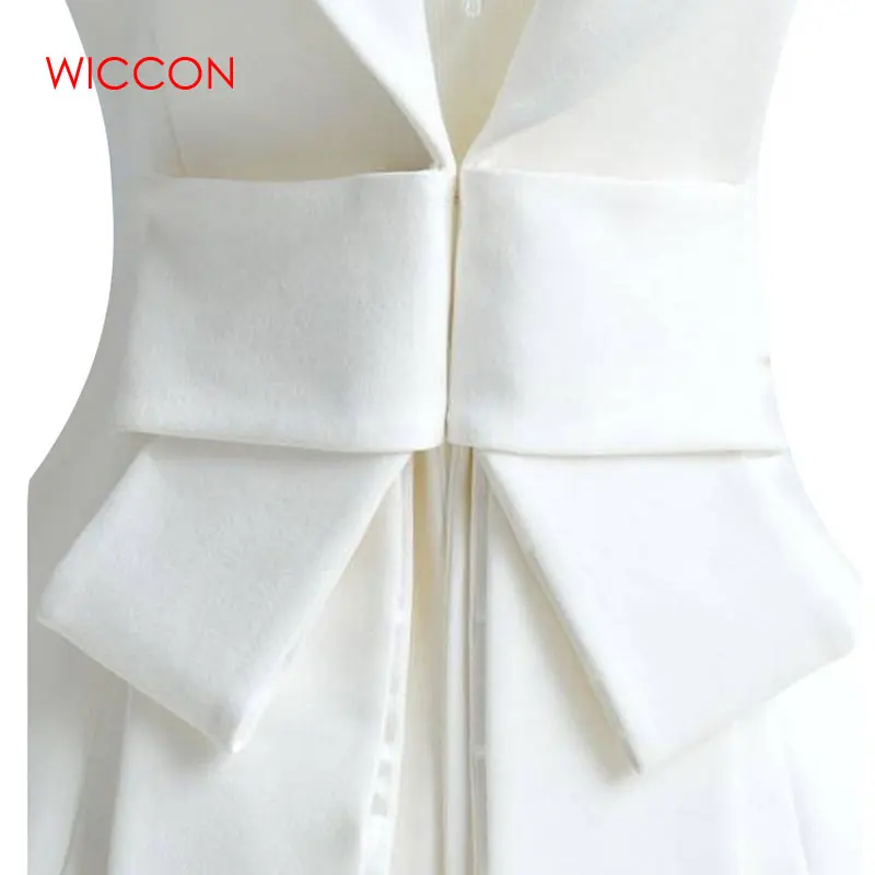 Женский белый блейзер весна 2020 с длинным рукавом OL Белый большой бант