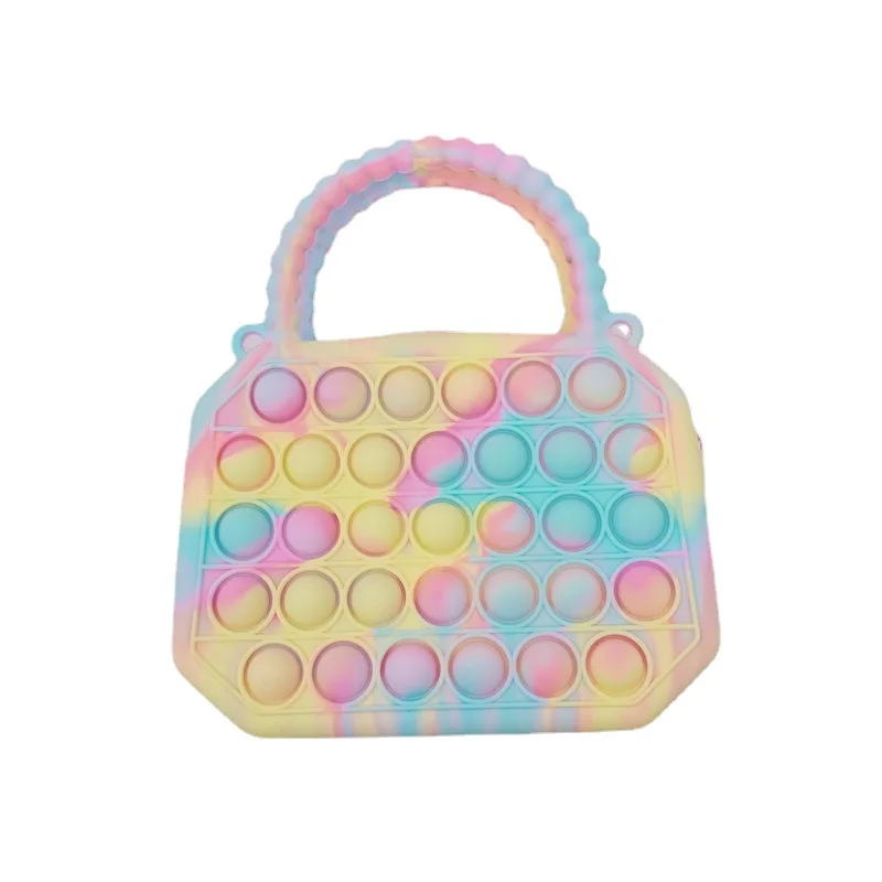 

Finger Fidget Toys Push Toy Bubbles Rainbow Unicorn Coin Purse Wallet Ladies Bag Silica Simple Dimple Crossbody Bag For Girls
