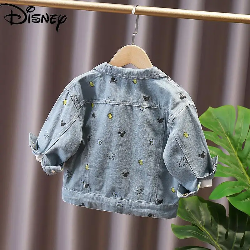 

Disney fashion cute cartoon Mickey print jacket jacket simple and comfortable casual all-match children's denim jacket