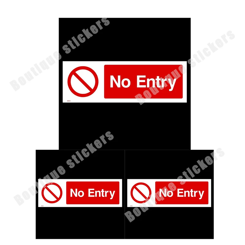 

3X No Entry Sign Sticker Waterproof Hot Sale Warning Sticker Warning Sticker Reminds Everyone To Be Practical and High-quality