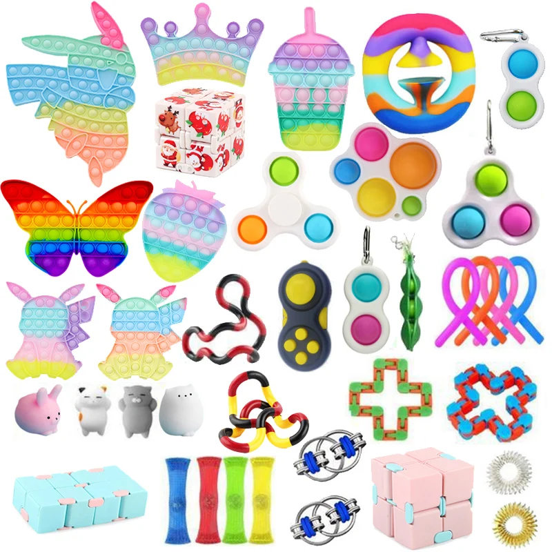 

Push Bubble Fidget Toys Anti Stress Set Strings Relief Adults Children Sensory Squishy Antistress Relief Anti Stress Figet