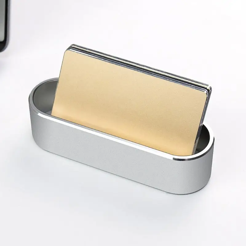 

Metal Business Name Card Holder Aluminum Display Stand Rack Desktop Organizer
