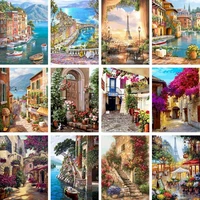 gatyztory 60x75cm painting by numbers seaside canvas drawing landscape acrylic paints sencery home wall decor decorative frames
