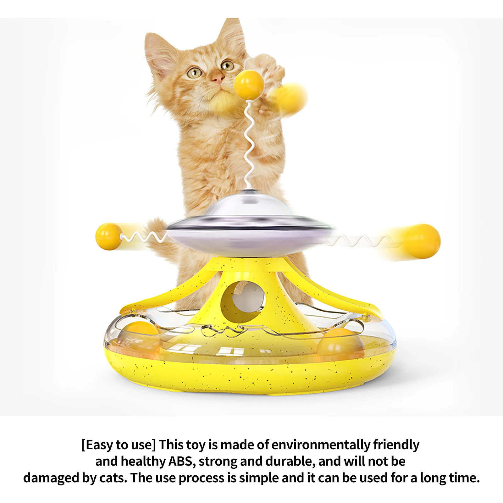 

Cat Track Toy Cat Turntable Leaking Food Toy Pet Feeder with Funny Rotating Balls Multifunctional Food Dispenser Turntable Toy