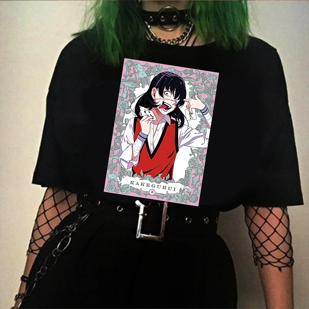 

Japanese Anime Kakegurui T Shirts Short Sleeves Kakegurui Midari T Shirt Harajuku Top Tees T-Shirts