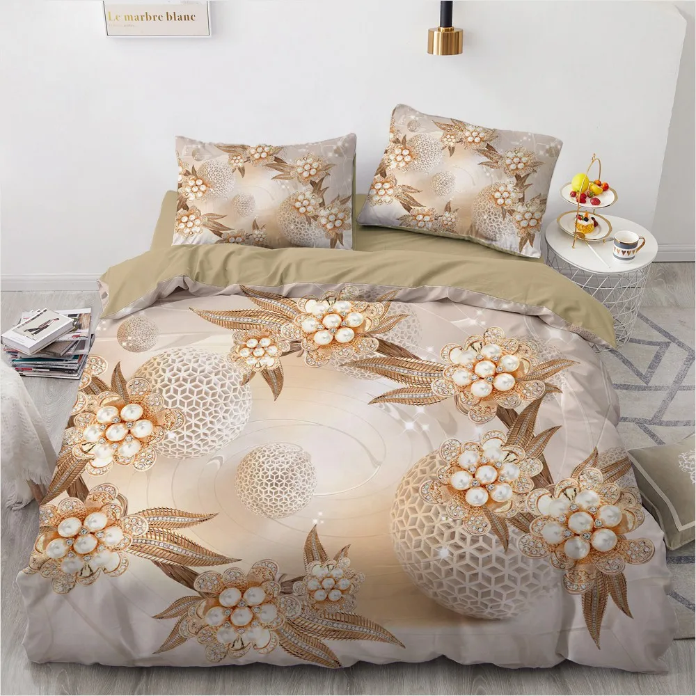 Simple Bedding Sets 3D Plant Flower Duvet Quilt Cover Set Comforter Bed Linen Pillowcase King Queen Full Double Home Texitle|Комплекты