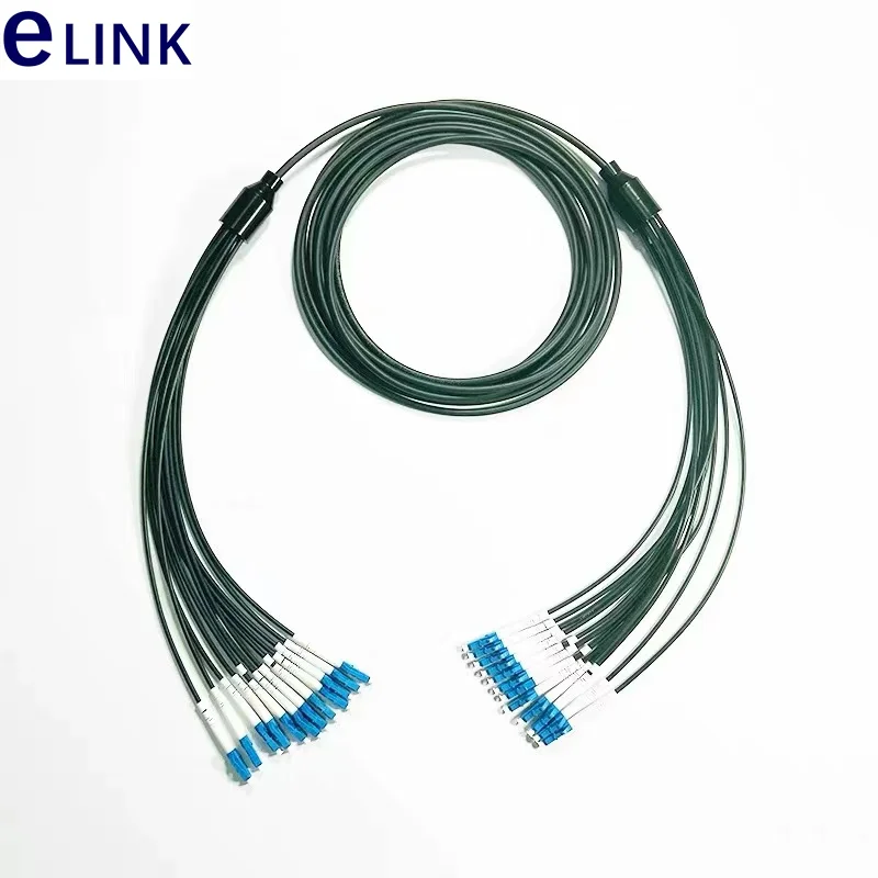 60M 12 cores LSZH Fiber optic Patchcords 12C Armored LC SC FC ST 6.0mm Armored patch lead cable Outdoor SM FTTA jumper 12 fiber
