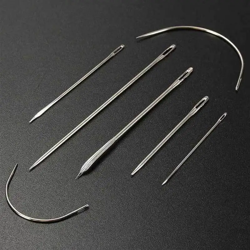 

7pcs/Set Leathercraft DIY Leather Hand Repair Curved Sewing Needles Leather fur Stainless Steel Pin Stitch Needlework Kit