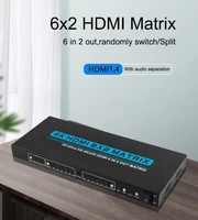 4k 6x2 hdmi matrix 3d 1080p video converter hdmi switch box splitter 6 in 2 out dual screen display dvd laptop pc to tv monitor