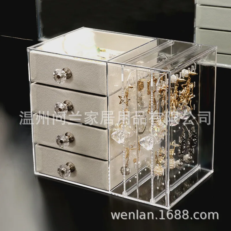 

Manufacturer's dustproof storage earrings earrings earrings necklace jewelry storage box transparent high-capacity ornaments