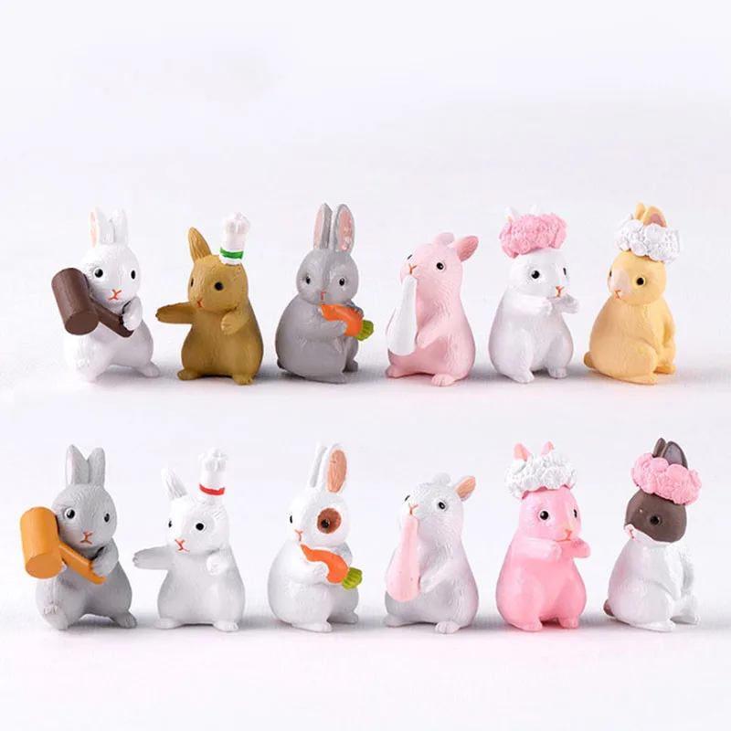 

Miniatures Cute Rabbit Plant Kawaii Resin Miniatures Creative DIY Home Garden Decoration Accessories Kids Room Decoration