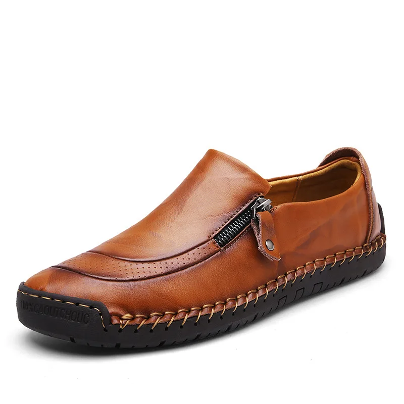

Мужские классические туфли оксфорды, коричневые классические туфли без шнуровки, повседневные, для вождения, осень 2021