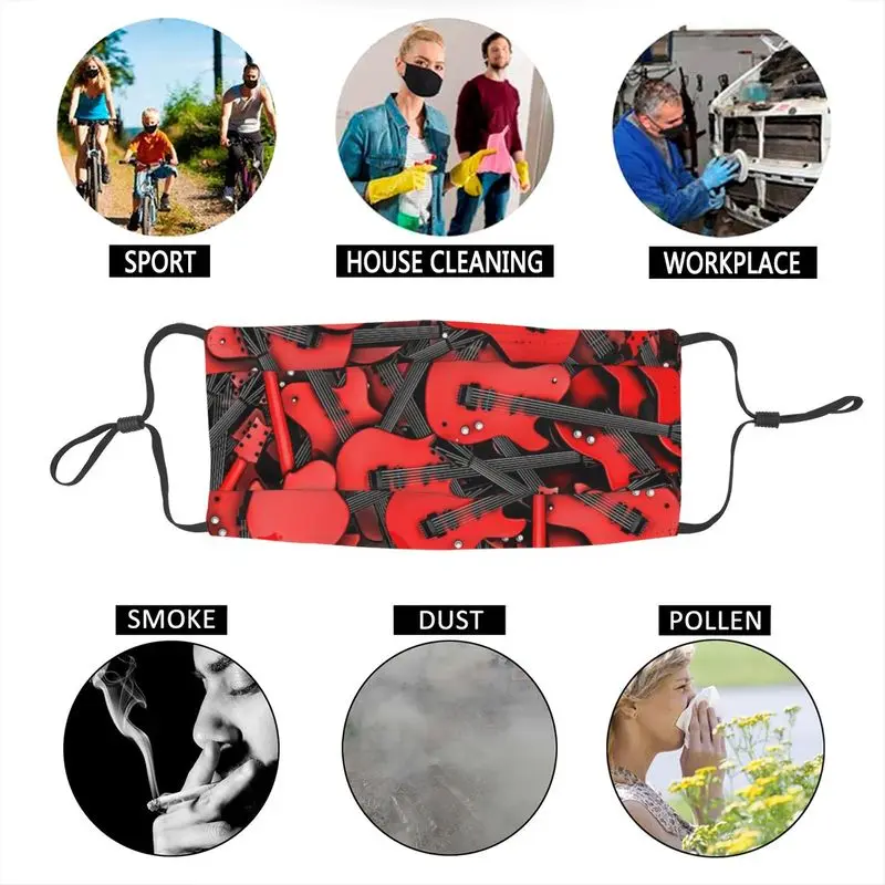 

Just Guitars Breathable Reusable Adult Face Mask Musical Instrument Anti Haze Dust Protection Cover Respirator Mouth Muffle