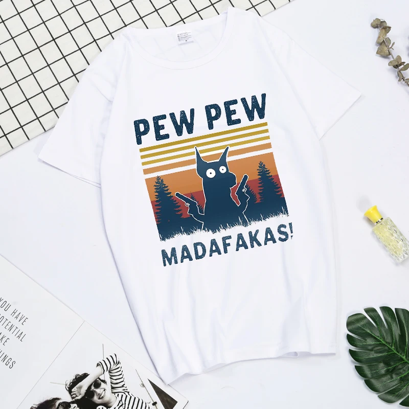 

Pew Pew Madafakas Print T-shirts Women Summer 2021 Graphic Tees Funny T Shirts for Women Harajuku Tops for Tee shirt Woman