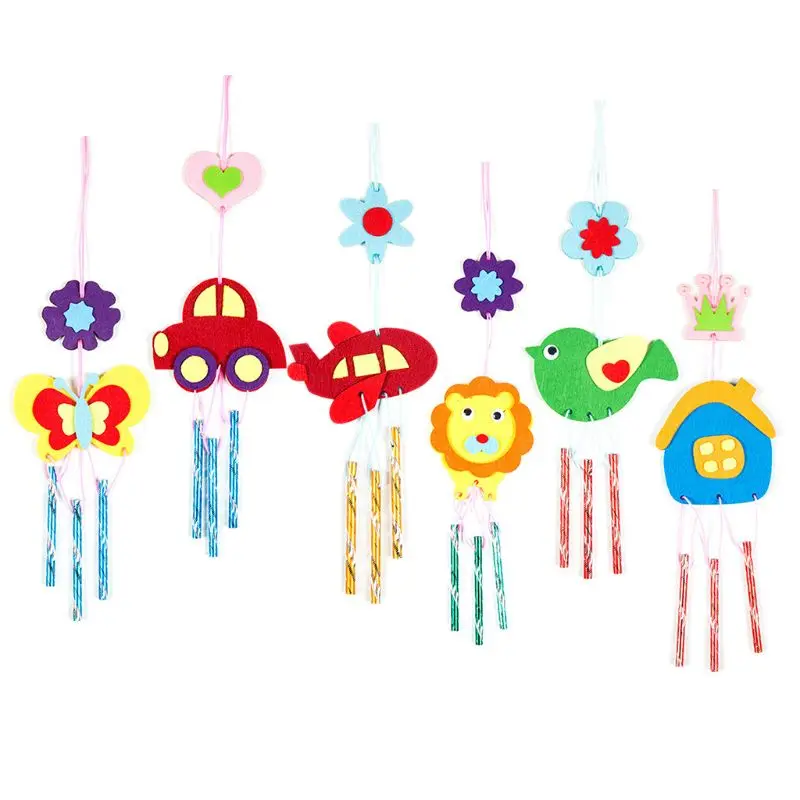 DIY Wind Chime детский нетканый материал ручной работы с рисунками животных для