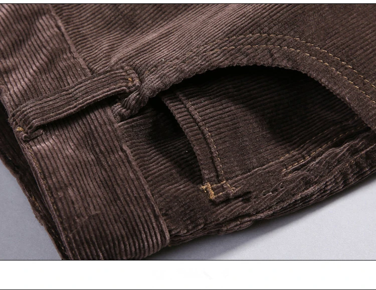 Брюки мужские вельветовые зимние прямые плотные штаны из хлопка повседневные