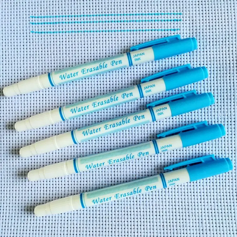 Double Side Blue Water Erasable Pen With Eraser Soluble Marker For Fabric Paint Invisible Ink Textile Markers | Канцтовары для
