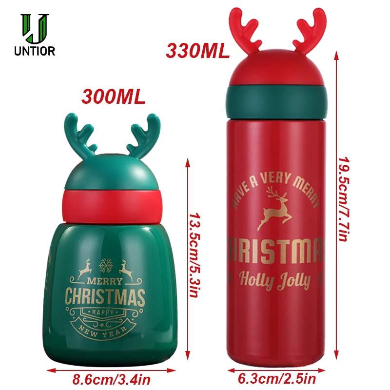 Рождественский термос для воды UNTIOR вакуумная фляжка 330 мл Изолированная бутылка