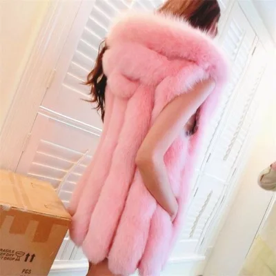 

Top Slim Fashion High-end Women Long Fur Coat high quality