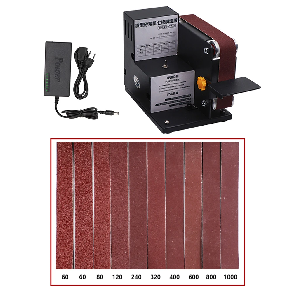 Миниатюрная электрическая ленточная шлифовальная машина с фиксированным