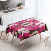 rectangular tablecloths decorative table cover 3d printing lip print pattern dining table cloth