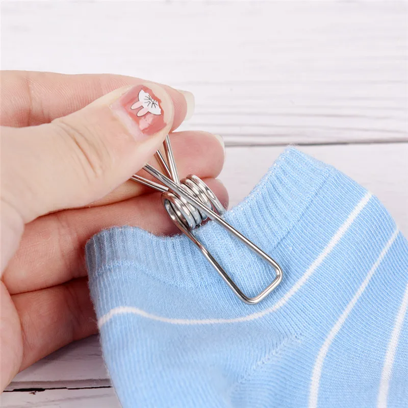 

20Pcs/lot Stainless Steel Clothes Pegs Hanging Clothes Pins Beach Towel Clips Household Bed Sheet Clothespins gadgets for home