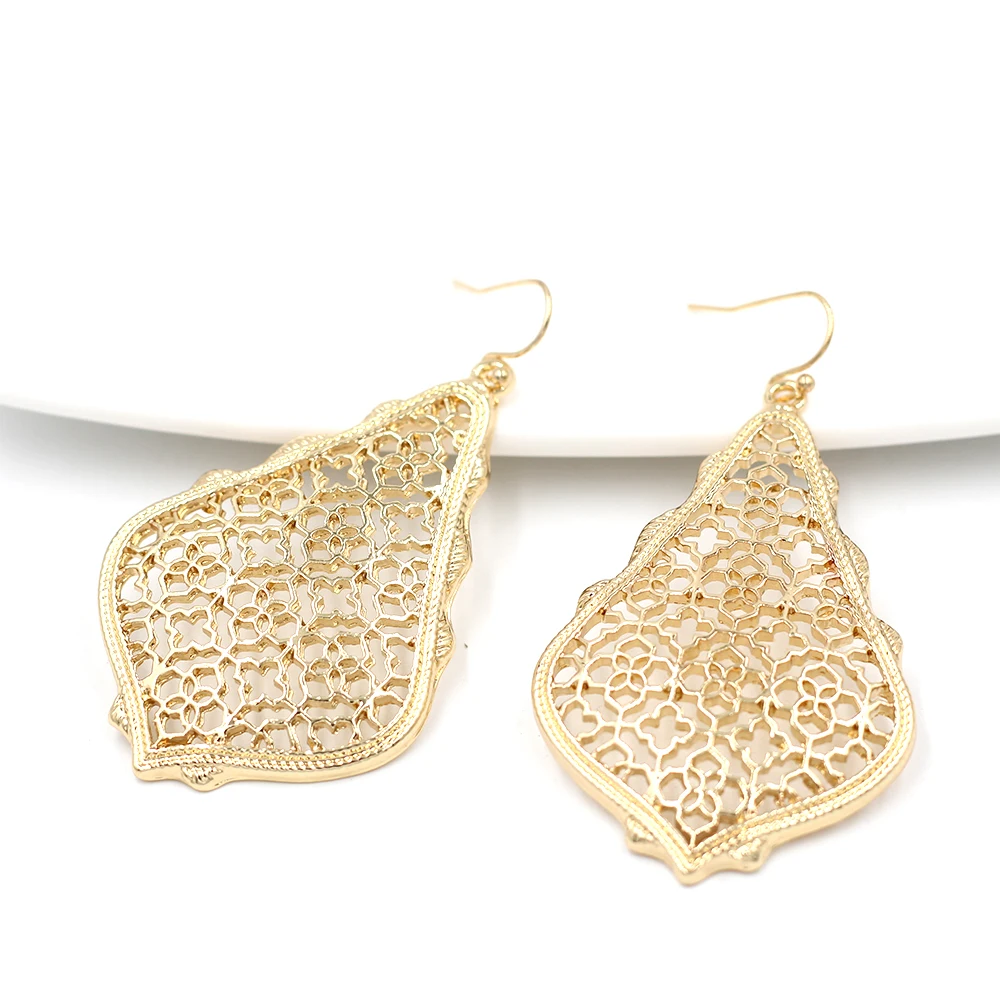 

Женские филигранные висячие серьги, полированные каплевидные серьги, 2019