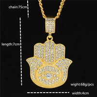 2021 fatima hand pendant mens and womens universal alloy european and american trendy jewelry hip hop necklace