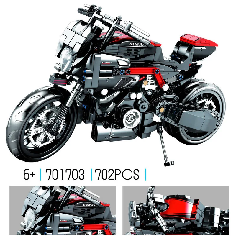 

Масштаб мотоцикл технический строительный блок Ducatis Diavels модель автомобиля Паровая сборка моторные кирпичи игрушки коллекция для подарков