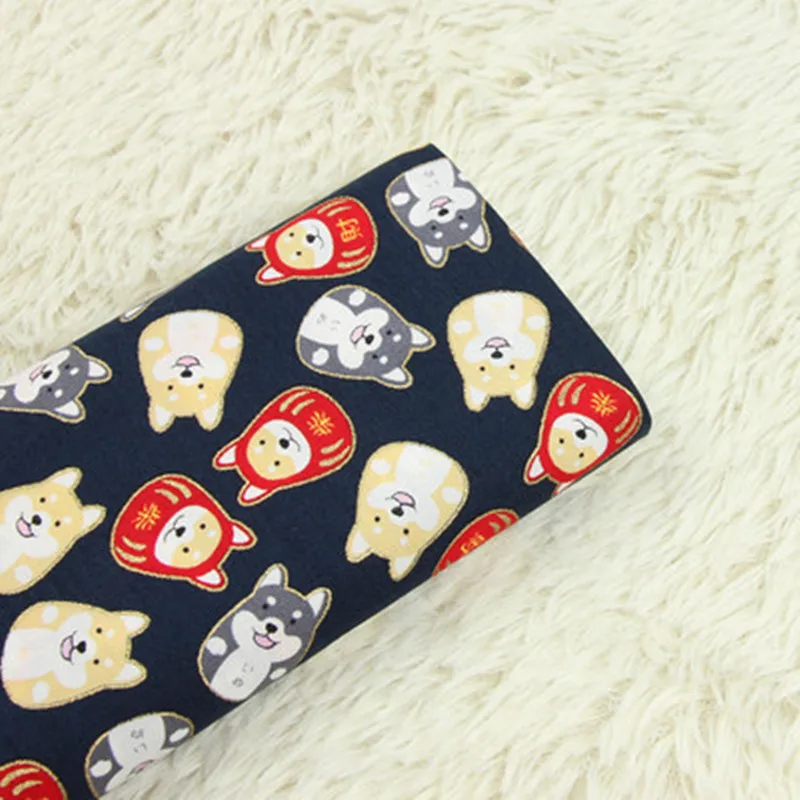 Half yard thin cotton fabric with cartoon soft breeze dog gilt print handmade patchwork bag garment cloth 100% B45 | Дом и сад