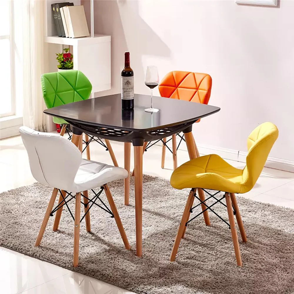 Обеденный стол для дома белый рисования на ножках из бука с пластиковой стойкой