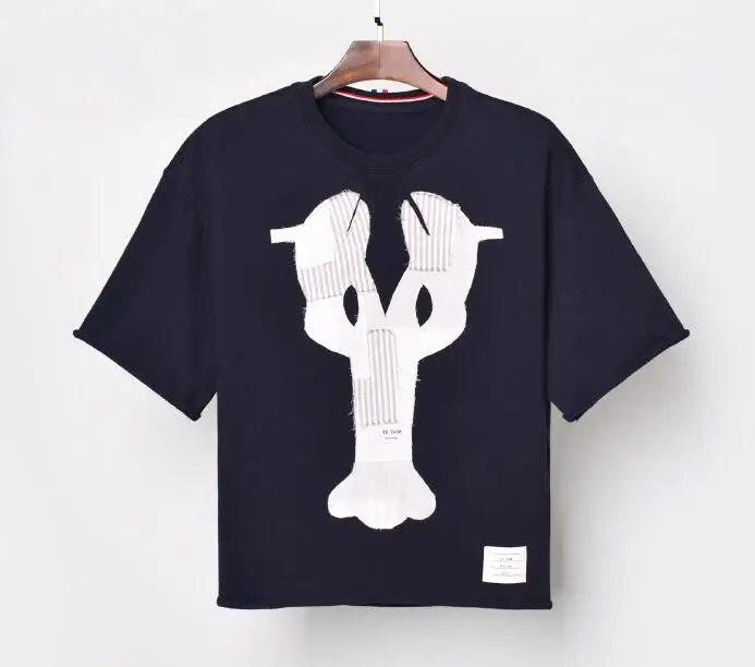 

2021 Fashion TB Brand T-Shirt Women Patch Hole Loose Women's Clothing Hip Hop Bat Sleeve Summer O-neck Cotton T-Shirts