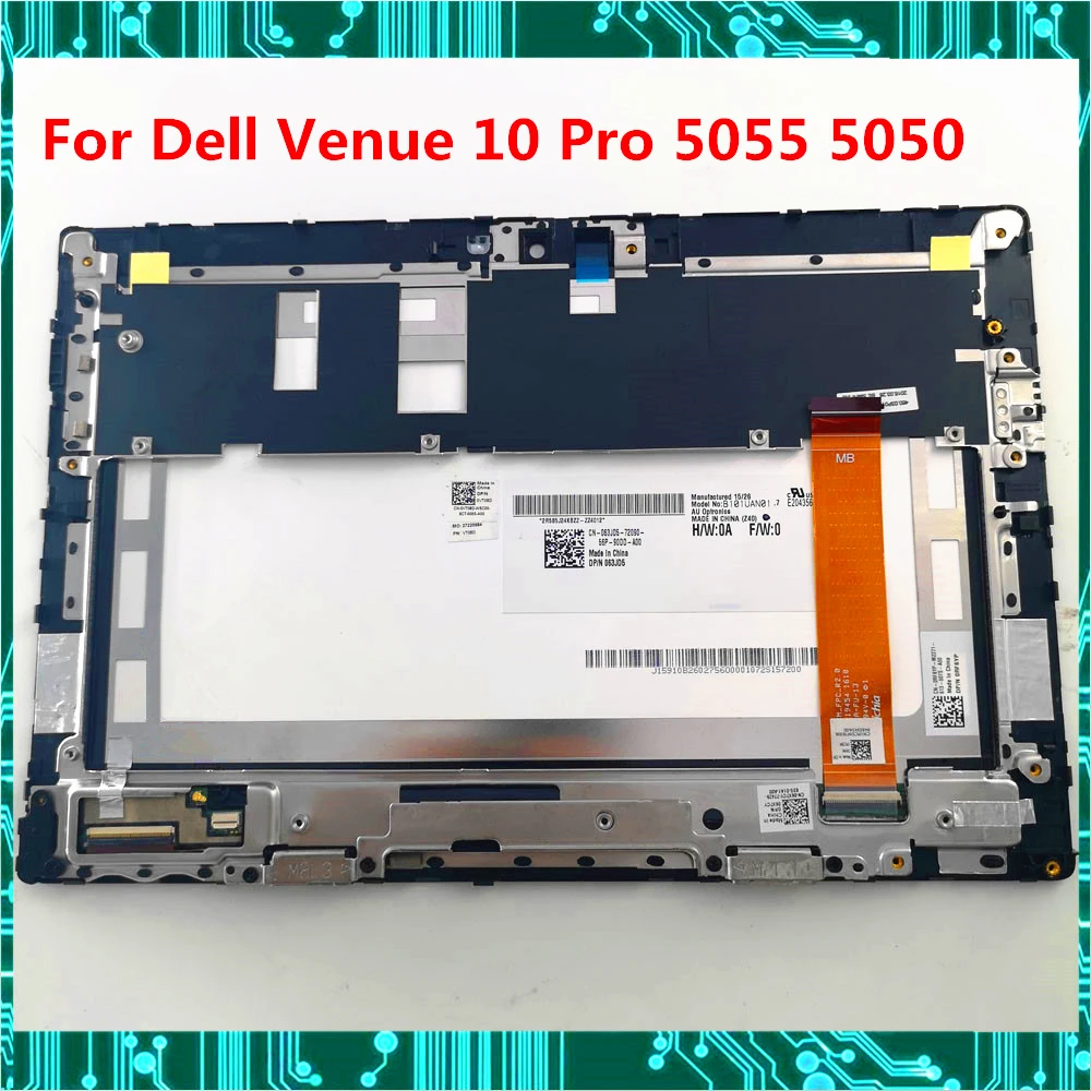 Оригинальный сенсорный ЖК-экран в сборе для Dell Venue 10 Pro 5055 5050 1 дюйма с рамкой B101EAN01.7