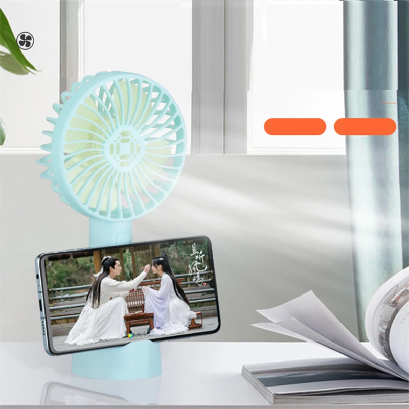 

Portable Hand held Fan Rechargeable Battery With Mobile Phone Holder For Home Outdoor Summer Air Cooling Fan Ventilators Mini