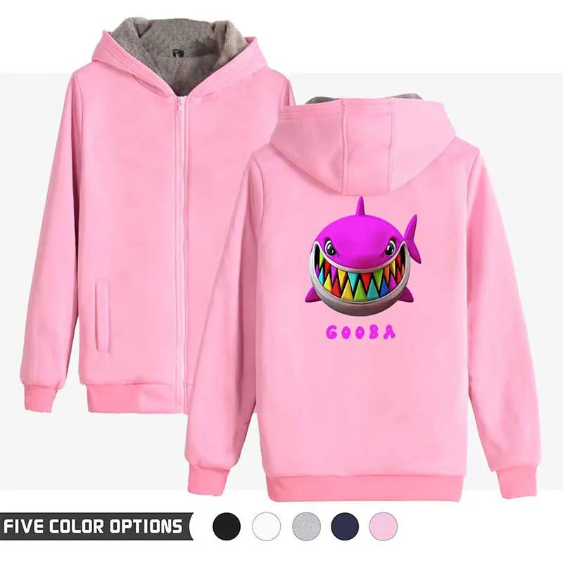 

Rainbow Shark Cartoon Fashion Hip Hop Hoodie Men Women Zipper Hoodies Jackets Thicker Fleece Long Sleeve Hooded Sweatshirts Tops