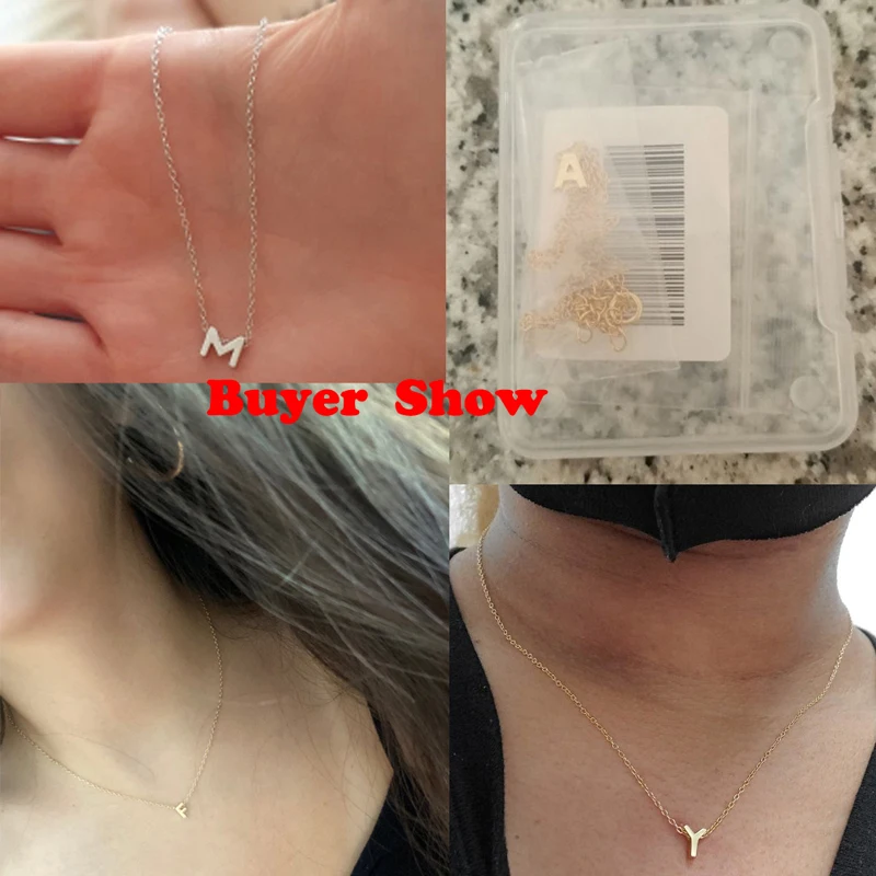 

BOAKO 925 Sterling Silver Initial Letter Pendant Necklace For Women Girl A-Z Alphabet Collares Mujer Fine Jewelry Christmas Gift