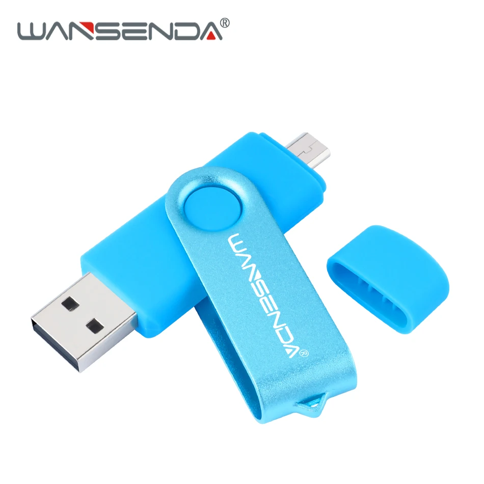 WANSENDA металлический флеш накопитель 32 ГБ 64 128 USB флешка 8 16 256 двойной для Android/ПК|USB