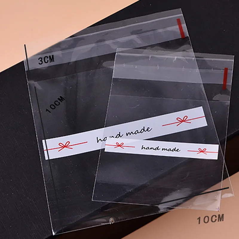 100 шт Подарочная сумка ручной работы Упаковка конфет с бантом Ziplock Сумки Сувениры