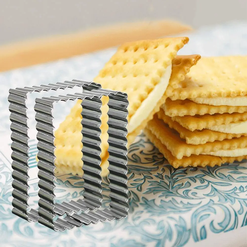 

2021 New 1PCS Shortbread Cookie Cutter Steel Fluted Mold And Biscuit Cutters Cookie Rectangle Cake Accessories G6O2