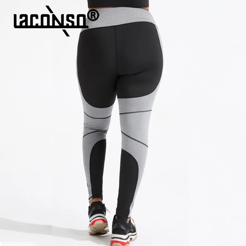 

LACONSO Women's Pants Leggings For Sports Yoga Fitness Gym High Waist Tights Clothing Push Up Large Size Trousers Summer Female