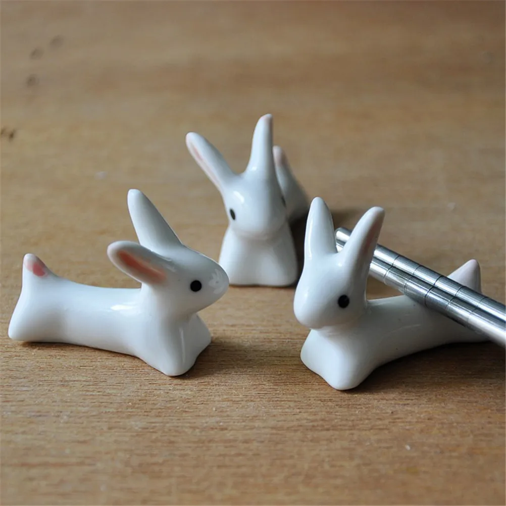 1pc Rabbit Shape Ceramics Chopsticks Spoon Forks Knife Rest Holder Durable Lovely Rack Stand Two Style Exquisite 4*2*3cm