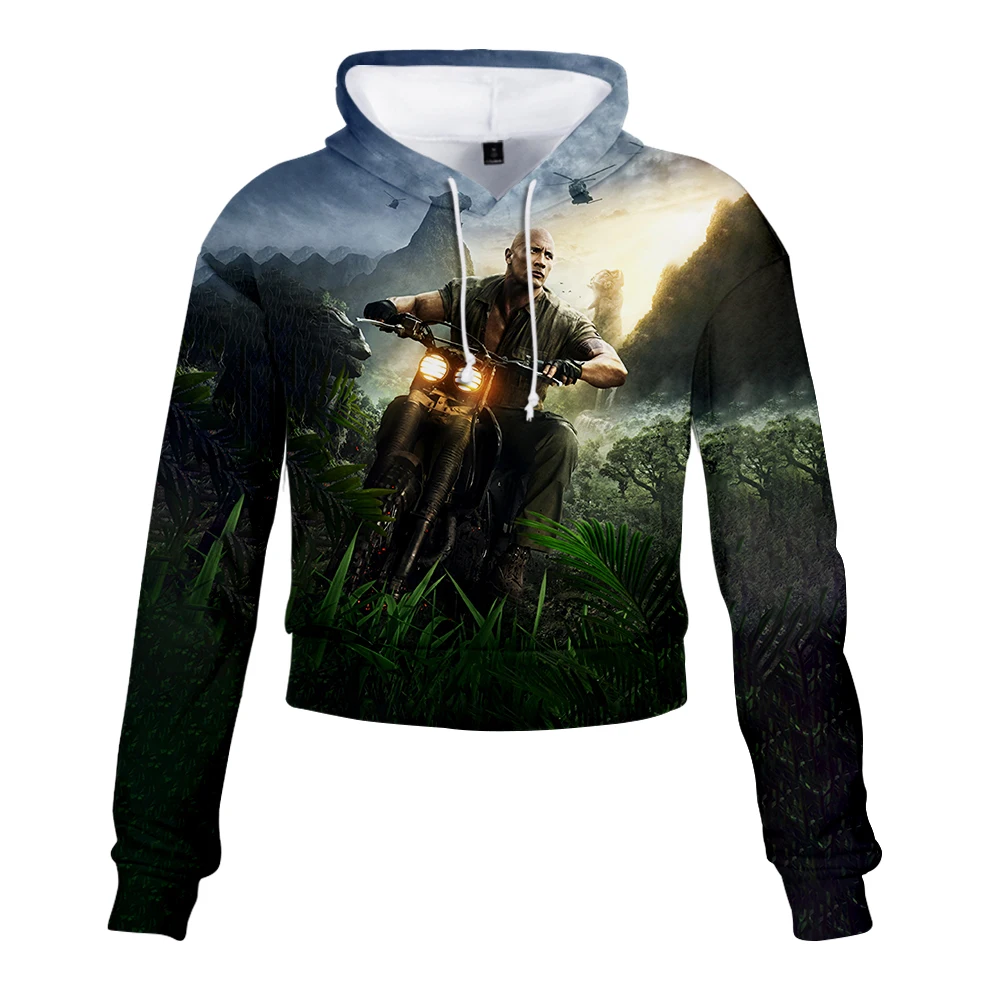 Женская укороченная Толстовка Jumanji Повседневная в стиле Харадзюку с принтом змей