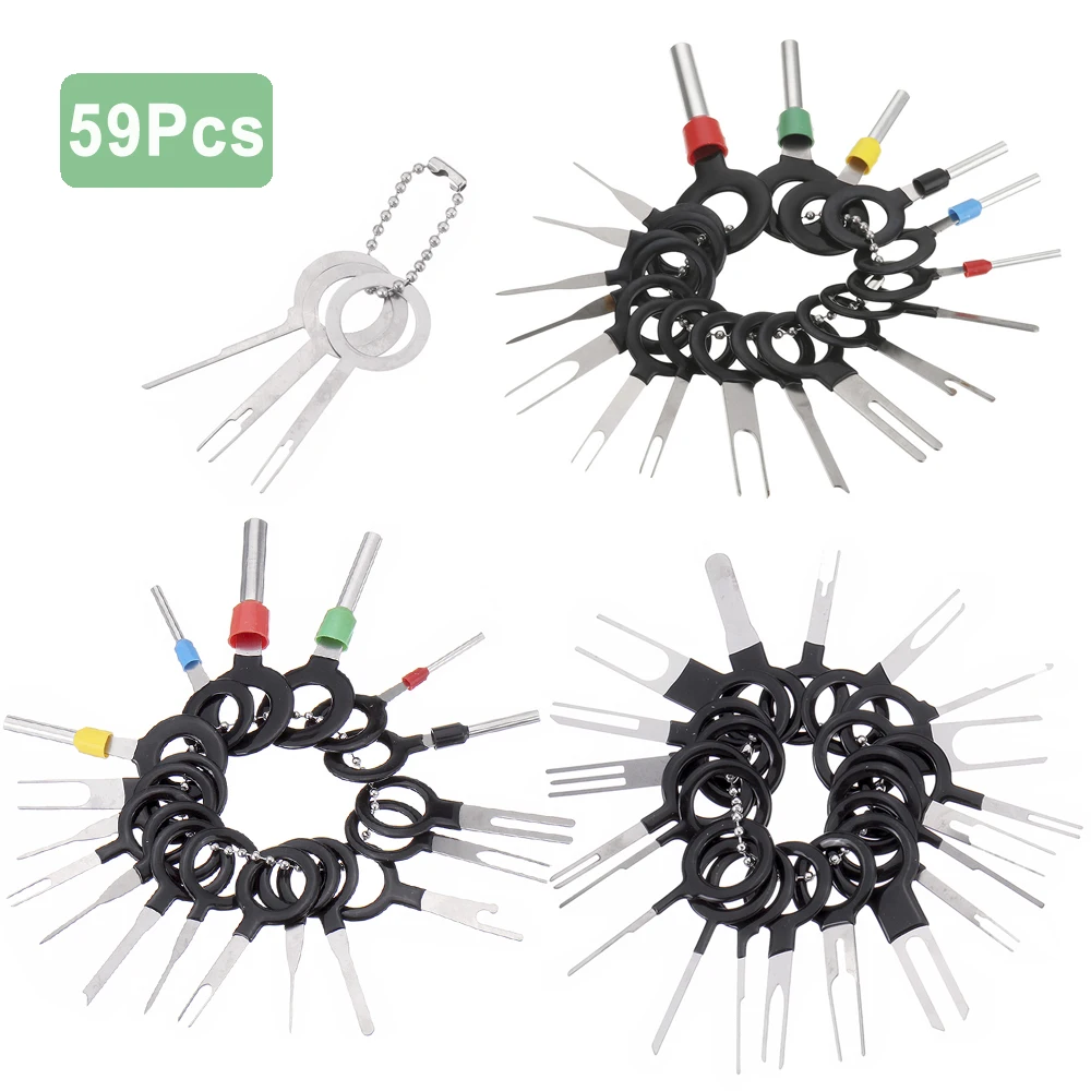 New 59/38/26Pcs Car Terminal Removal Electrical Wiring Crimp Connector Pin Extractor Kit Automobiles Terminal Repair Hand Tools