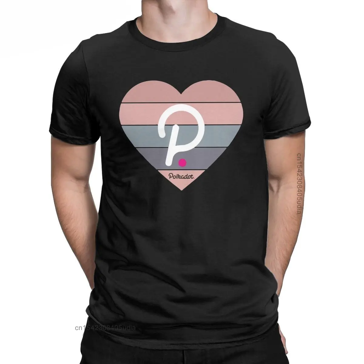 

Leisure Polkadot Cryptocurrency Tshirt Men Round Collar Cotton Graphic T Shirts Bitcoin Crypto Ripple Short Sleeve Clothing