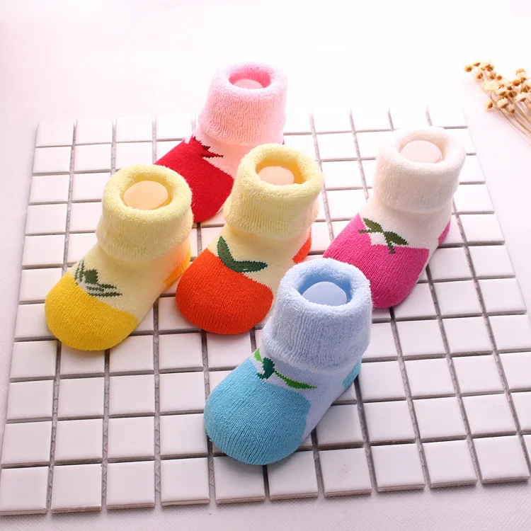 

5 Pairs/lot Winter Autumn Newborn Terry Cotton Cartoon Socks Baby Boys Girls Children's Keep Warm Socks Floor Socks 0-1Years old