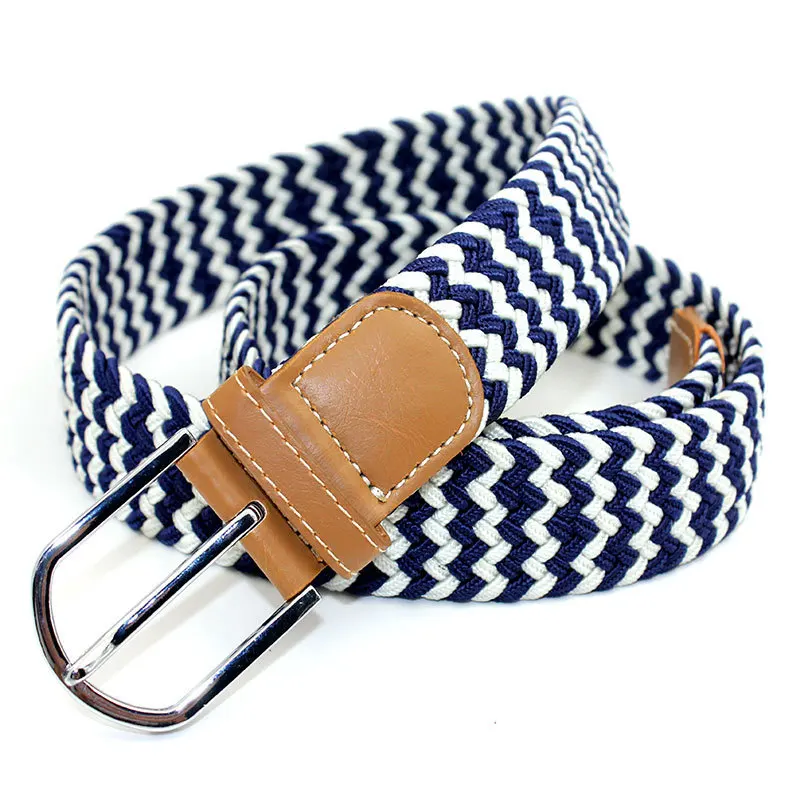 

Men Elastic Stretch Waist Belt Black Canvas Stretch Braided Elastic Woven Leather Belt Wide Hot Metal Stretch Belt For Men