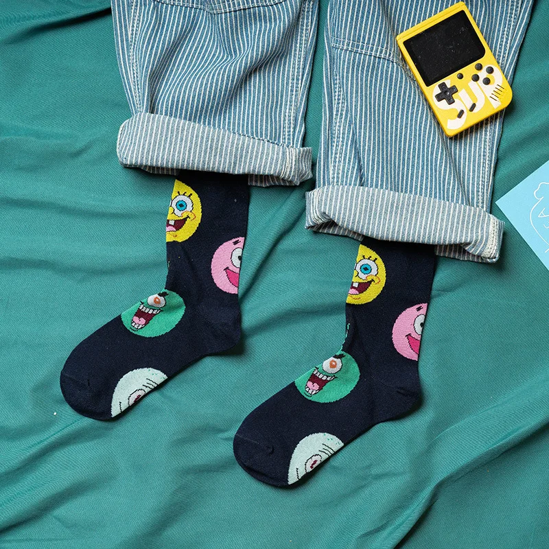 

5 Pairs Spring and Autumn Kawaii Harajuku Socks Women Cartoon Smiley Casual Women Socks Cotton Cartoon Figure Funny Socks