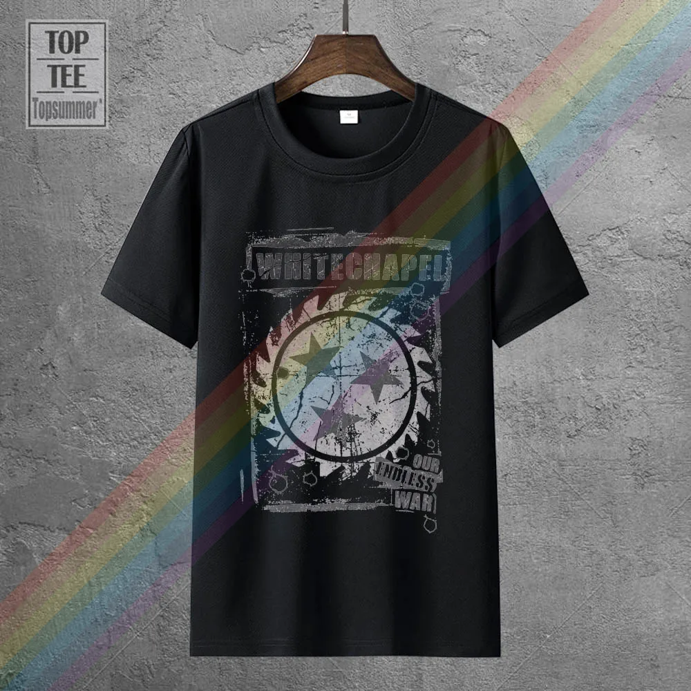 

Brand Cotton Men Clothing Male Slim Fit T Shirt Whitechapel Men'S Backfire T Shirt Black