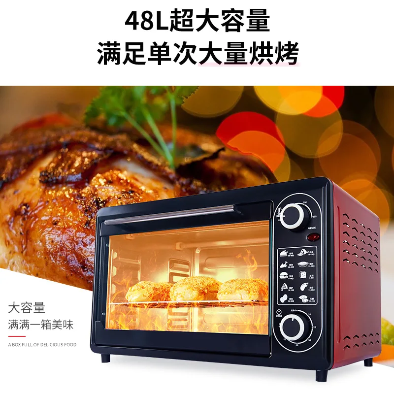 multifunctional electric oven 48l household bakery toaster pizza kitchen appliances electric 220v timing baking for 6 people free global shipping